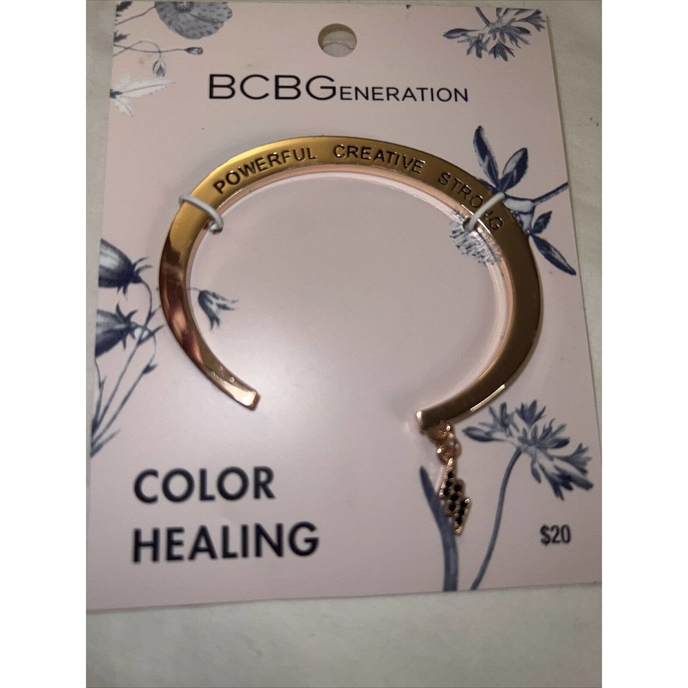 BCBGeneration Rose Gold Tone Color Healing Cuff Bracelet Powerful Creative